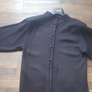 A Vintage black knit sweater dress (or tunic dress), late 1980s